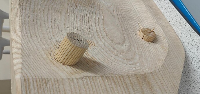 Filled mortices after incorrect drilling