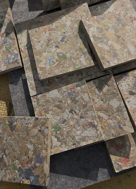 Tiles made from compressed recycled Tetrapak cartons
