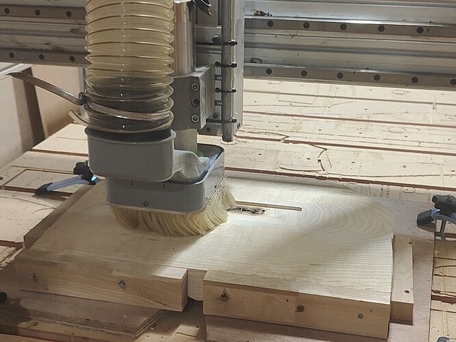 Flattening underside of seat using the big CNC
